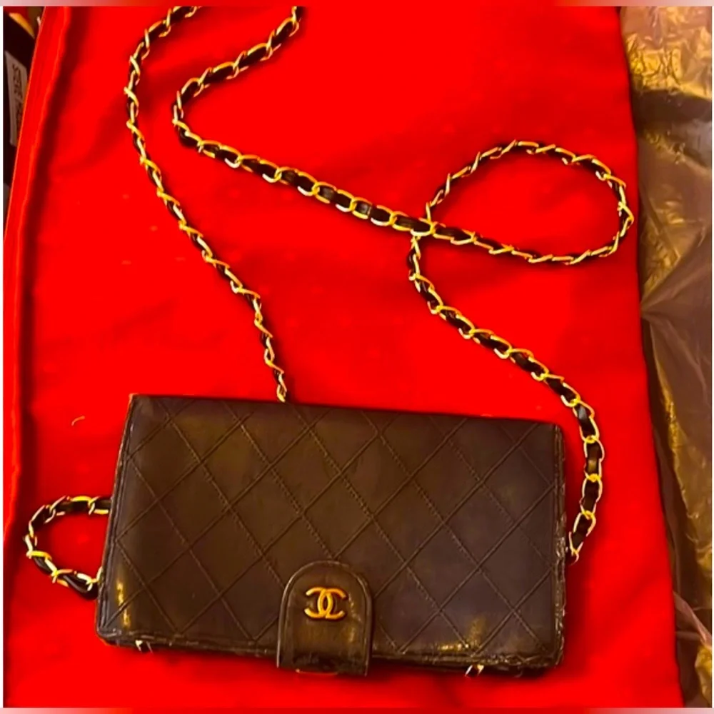 SOLD Authentic WOC Large Timeless Wild Stitch Chanel Leather Wallet Snap Closure - Picture 1 of 15